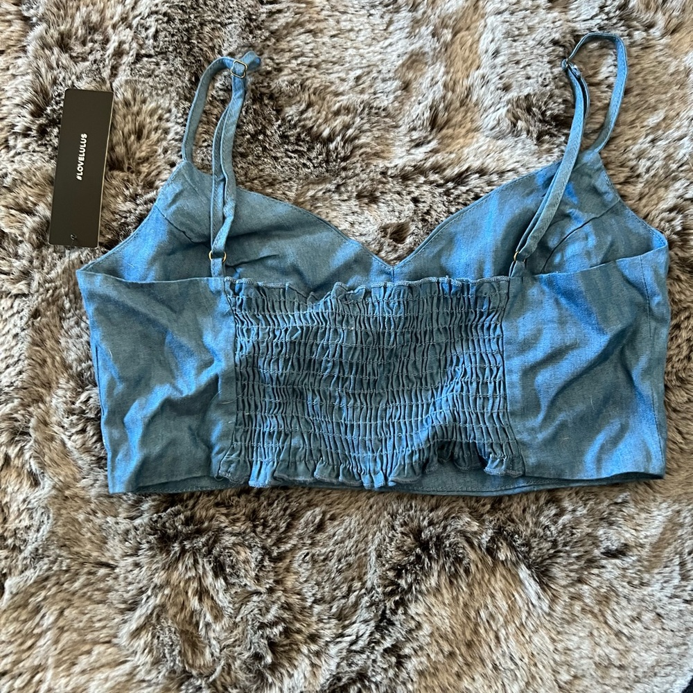 NWT Lulu’s Accompany Me Blue Chambray Two-Piece Dress - Picture 12 of 16